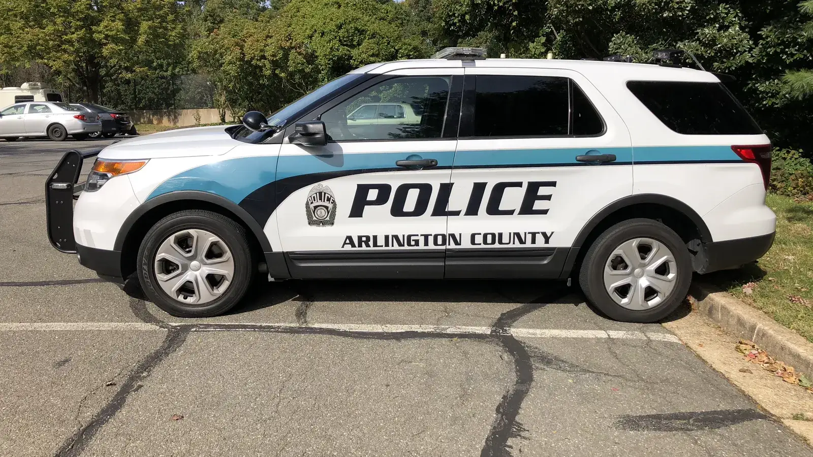 An Arlington County police SUV parked in Arlington.