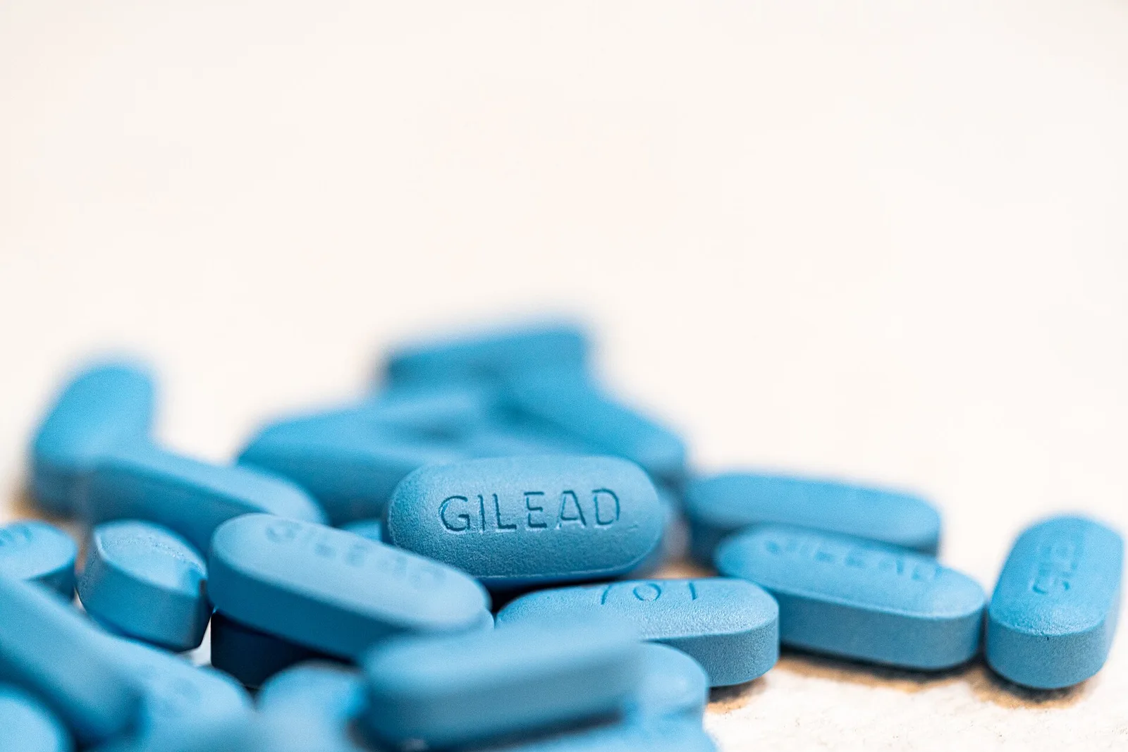 Truvada tablets, the brand-name form of the PrEP drug. The county clinic prescribes the generic version.