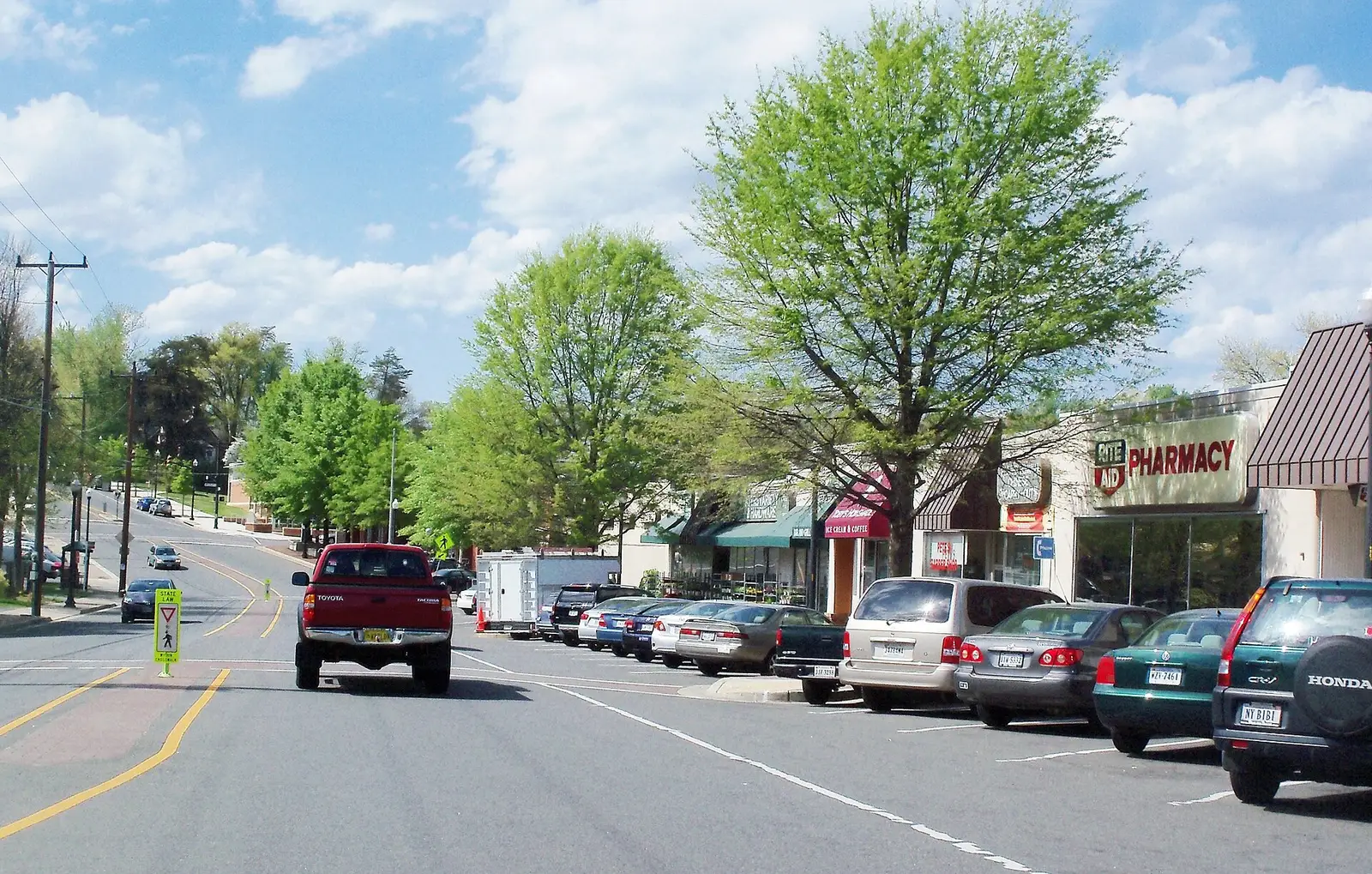 Shops in Westover, the North Arlington neighborhood with a Sunday farmers market.