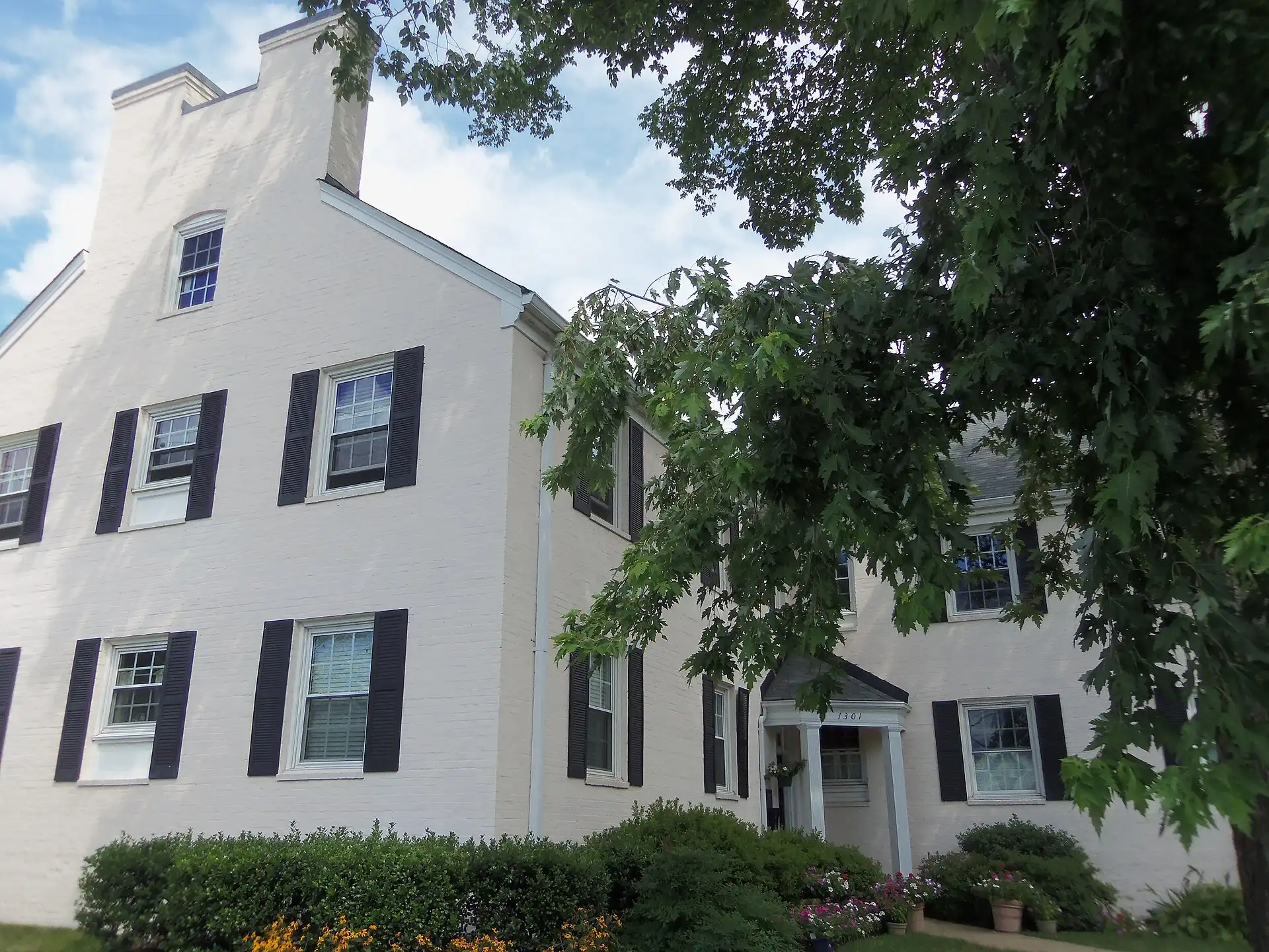 Garden apartments in the Walter Reed Gardens Historic District, about a half mile south of the Grace Hopper Center on South Walter Reed Drive.