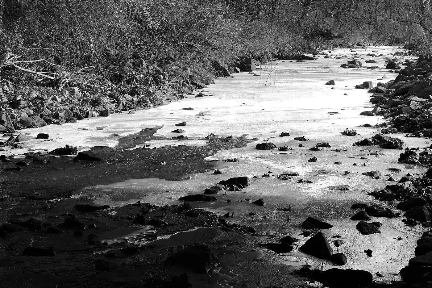 Four Mile Run passing under Wilson Boulevard, about a quarter mile from Ashlawn Elementary.
