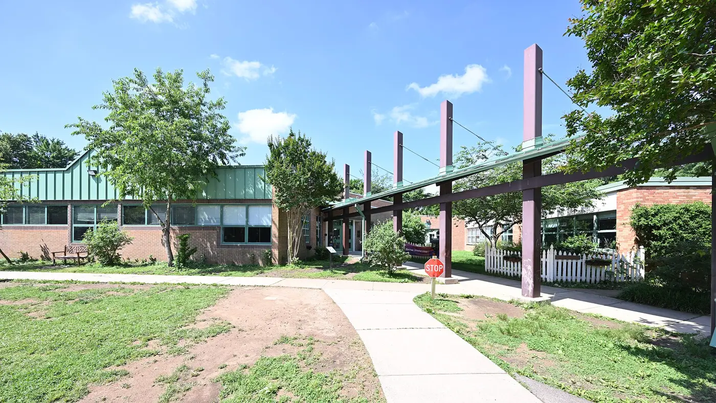 The back of the Campbell Elementary School building on South Carlin Springs Road in Arlington.