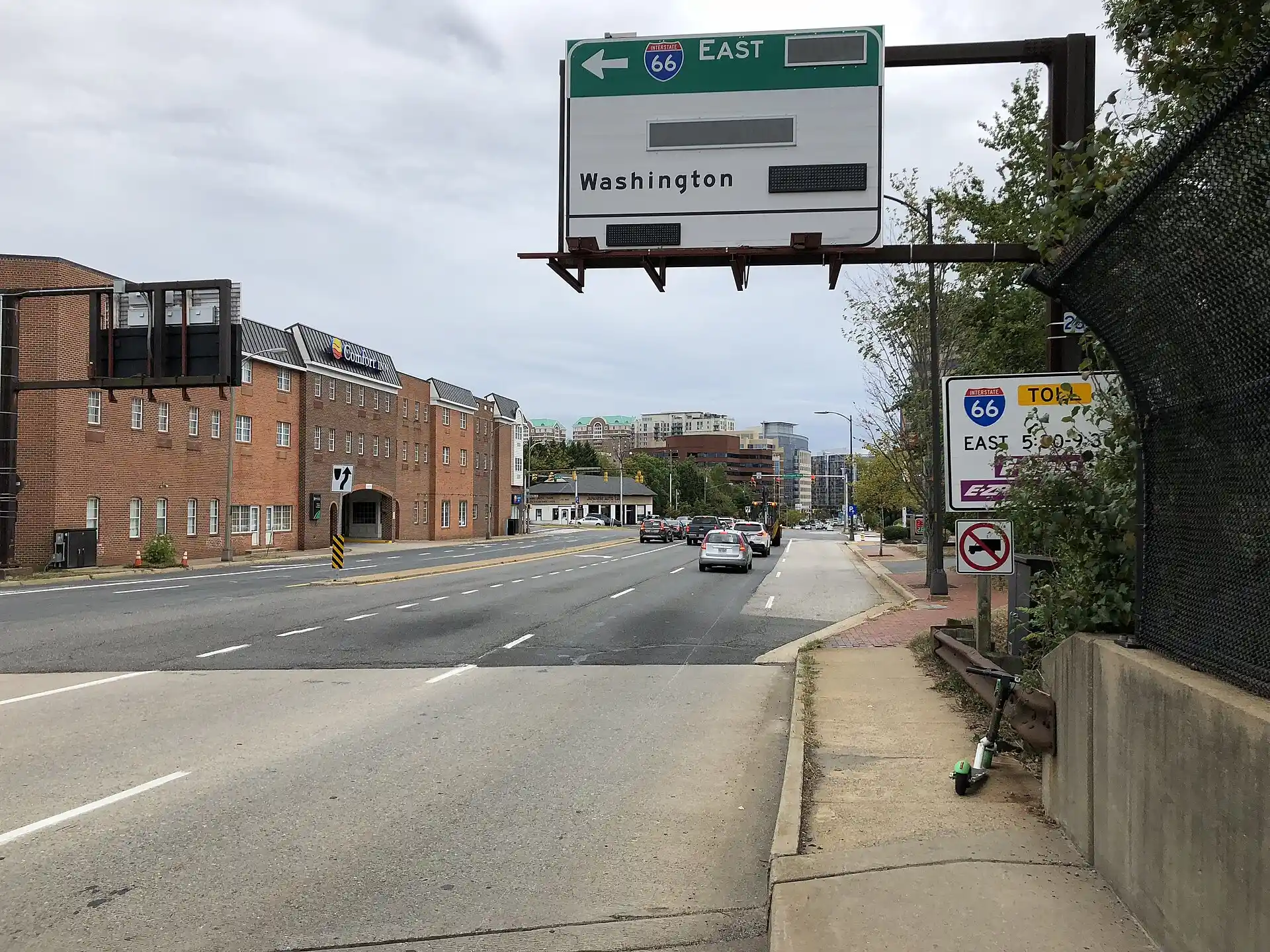Glebe Road at the Interstate 66 exit, about a half mile south of Glebe Elementary and inside its attendance zone.