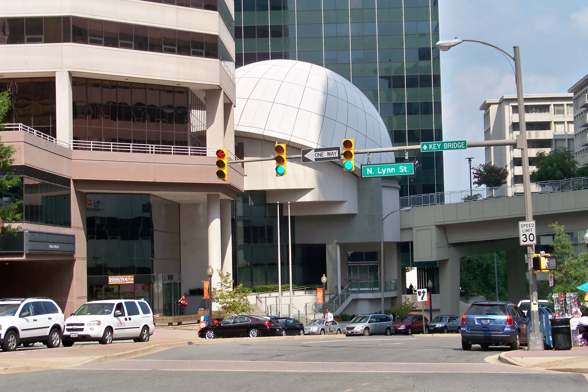Wilson Boulevard at North Lynn Street in Rosslyn, about a third of a mile east of the H-B Woodlawn building at 1601 Wilson Blvd.