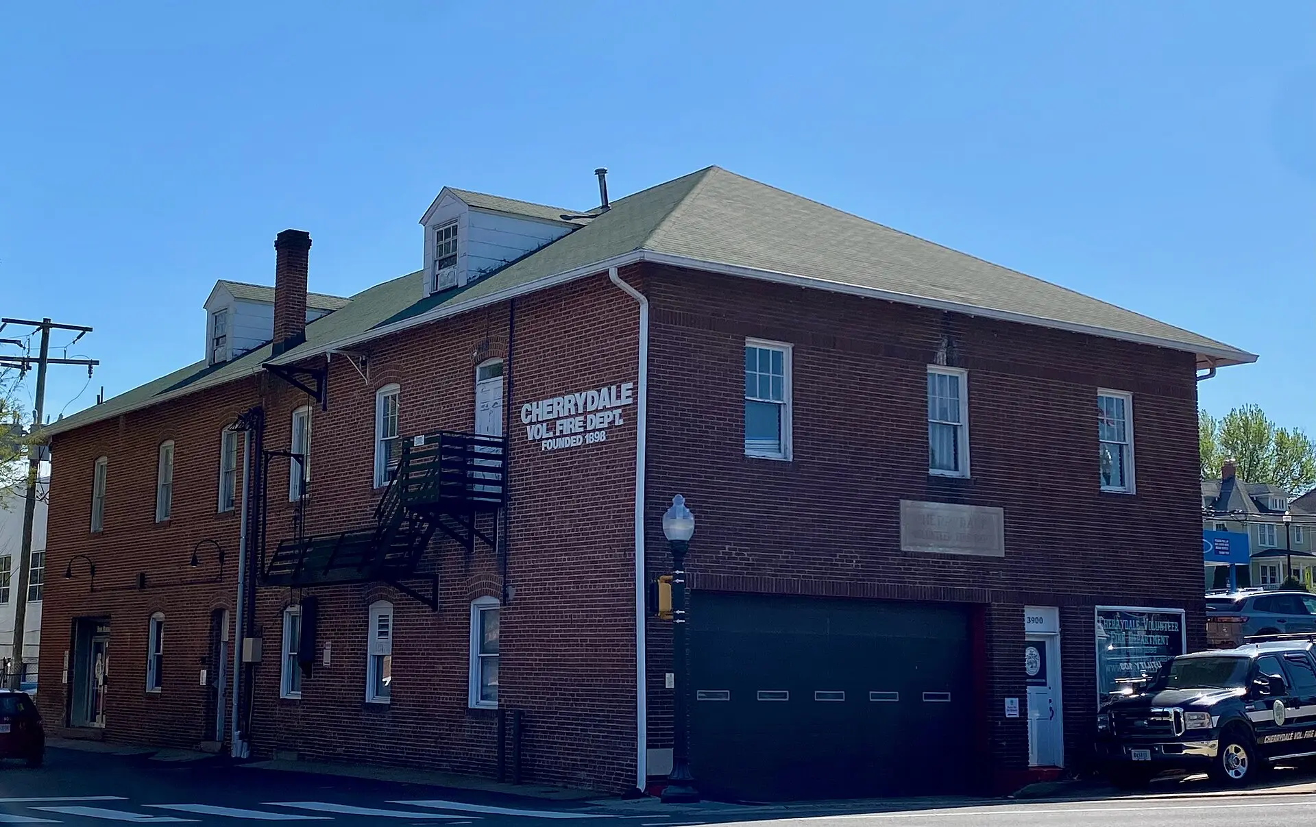 The historic Cherrydale Volunteer Fire Department building, inside the Taylor Elementary attendance zone.