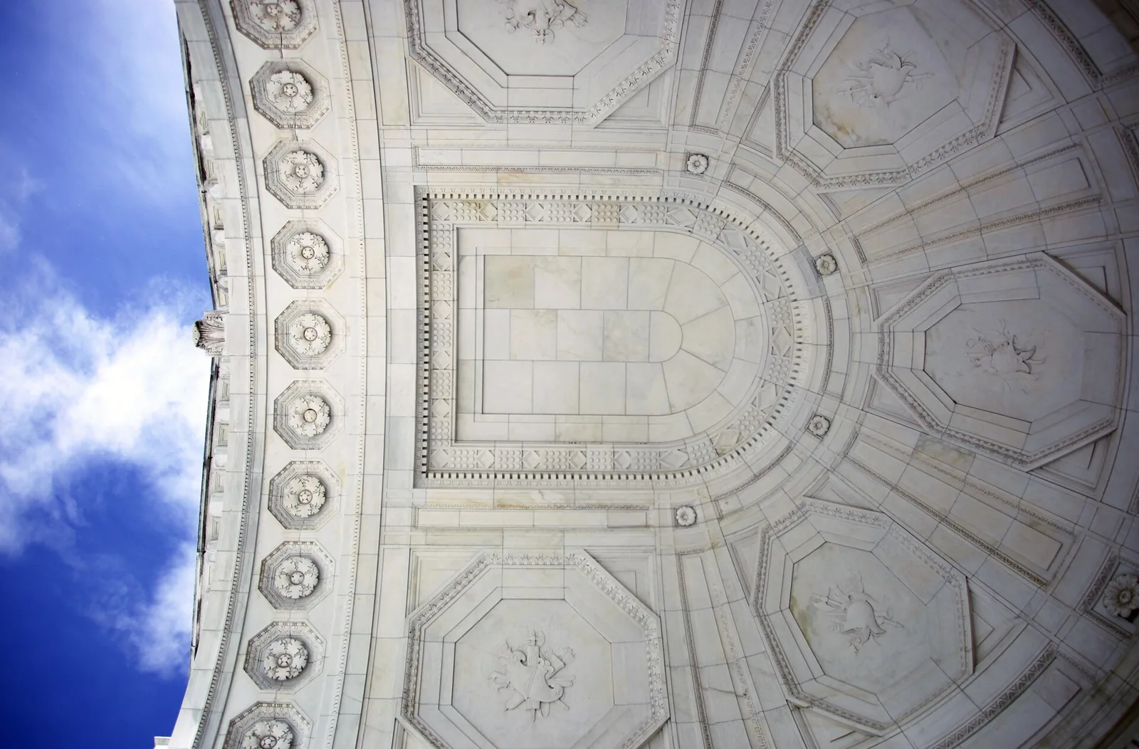 The marble ceiling of the apse at the Memorial Amphitheater, Arlington National Cemetery, where the National Veterans Day Observance is held.