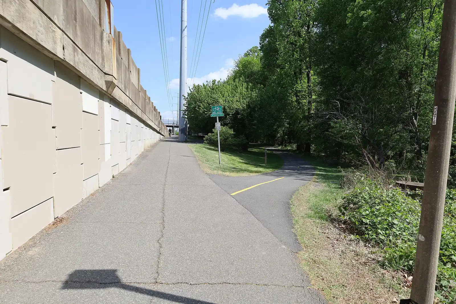 The Four Mile Run Trail and the W&OD Trail split at Madison Manor Park in Arlington.